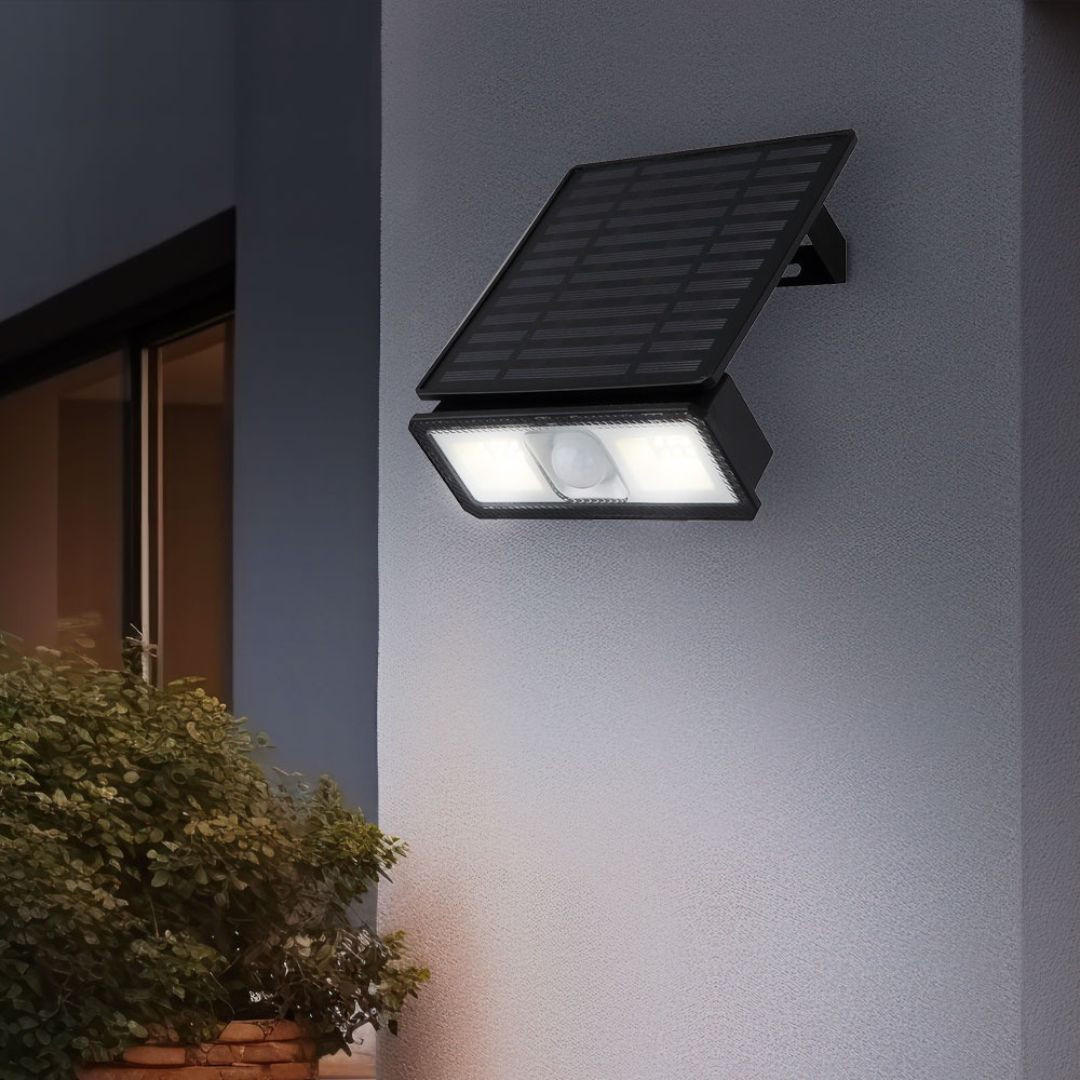 LED Solar Wall Light with Motion Sensor IP65 500lm Black