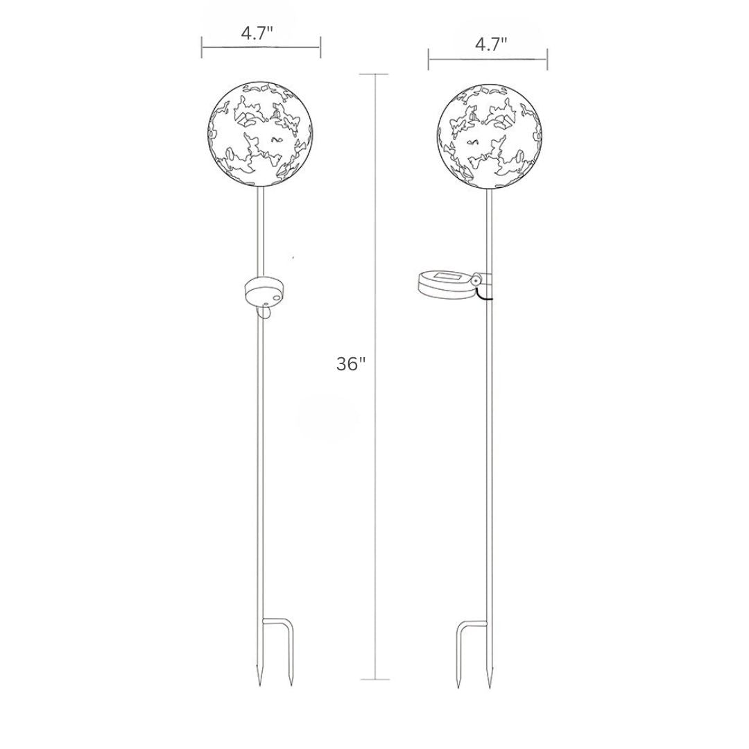 Solar Garden Light LED Maple Leaf Rust Metal IP44
