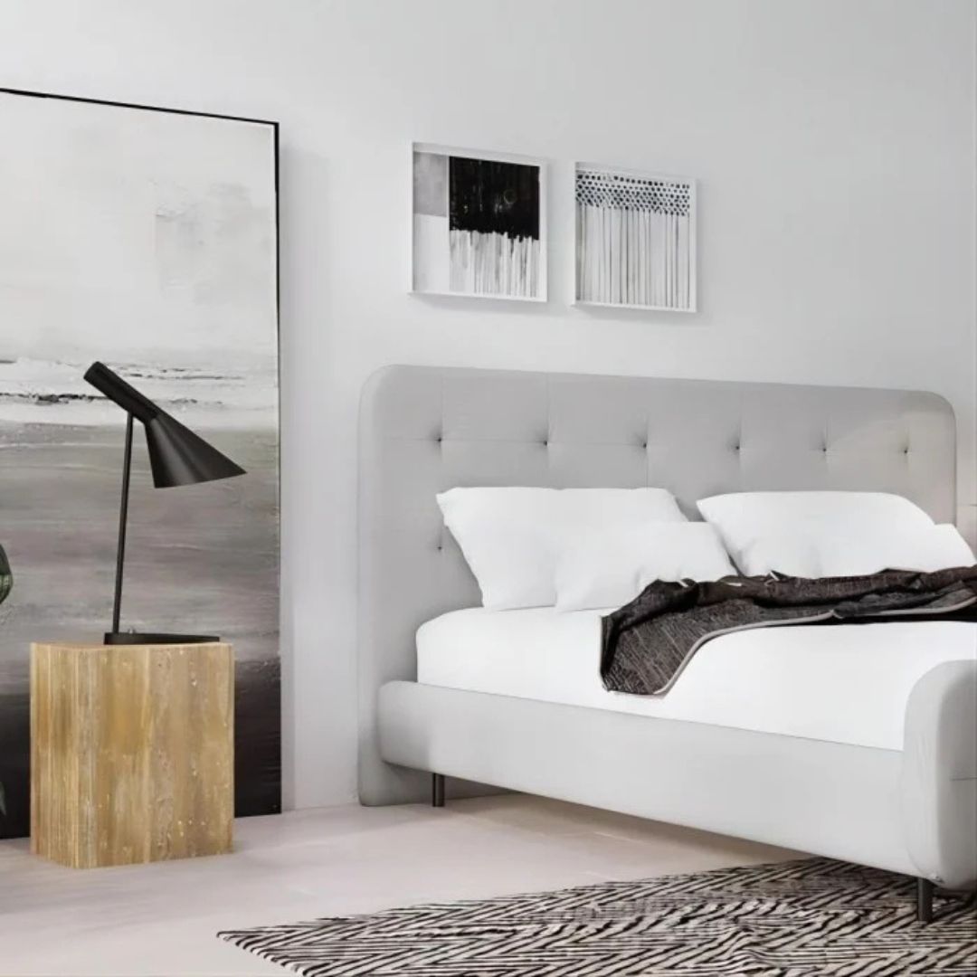 Modern Tilted Desk Lamp – Black or White Metal, E27 Socket, Angled Cone Shade
