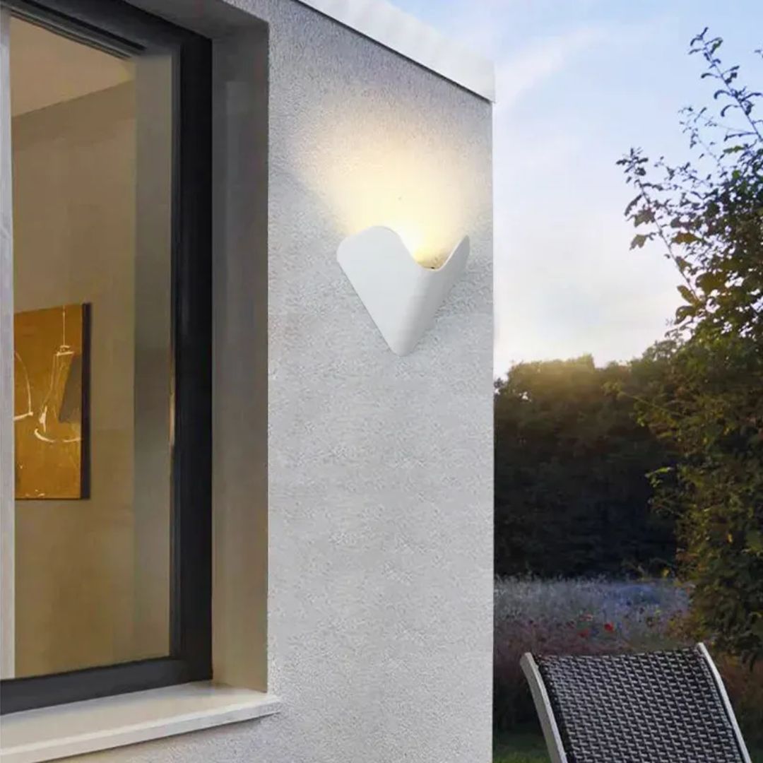 Outdoor Wall Light Black V Shape Aluminium 3000K LED IP54