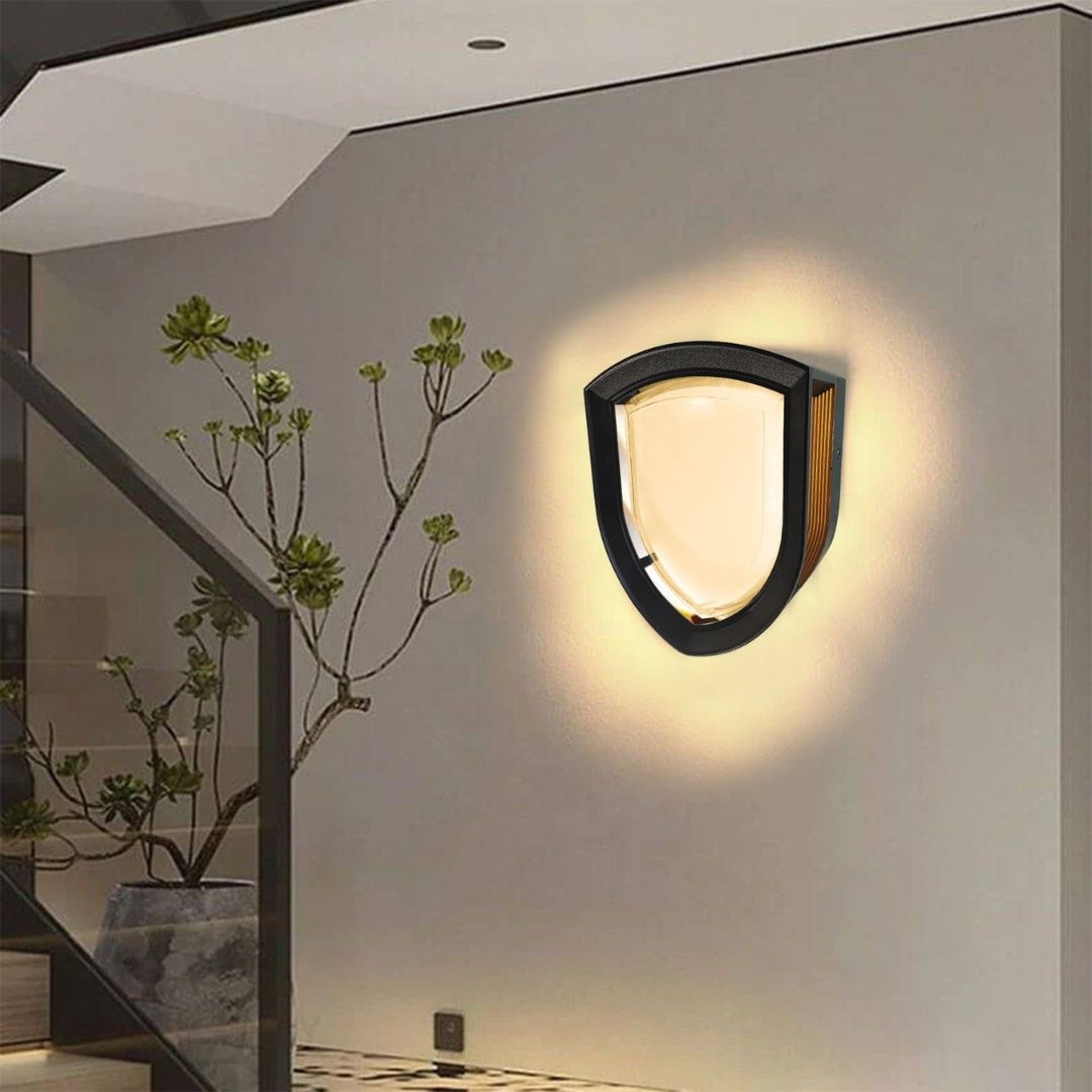 Outdoor Wall Light Sconce with Warm White LED - Metal and Acrylic Design