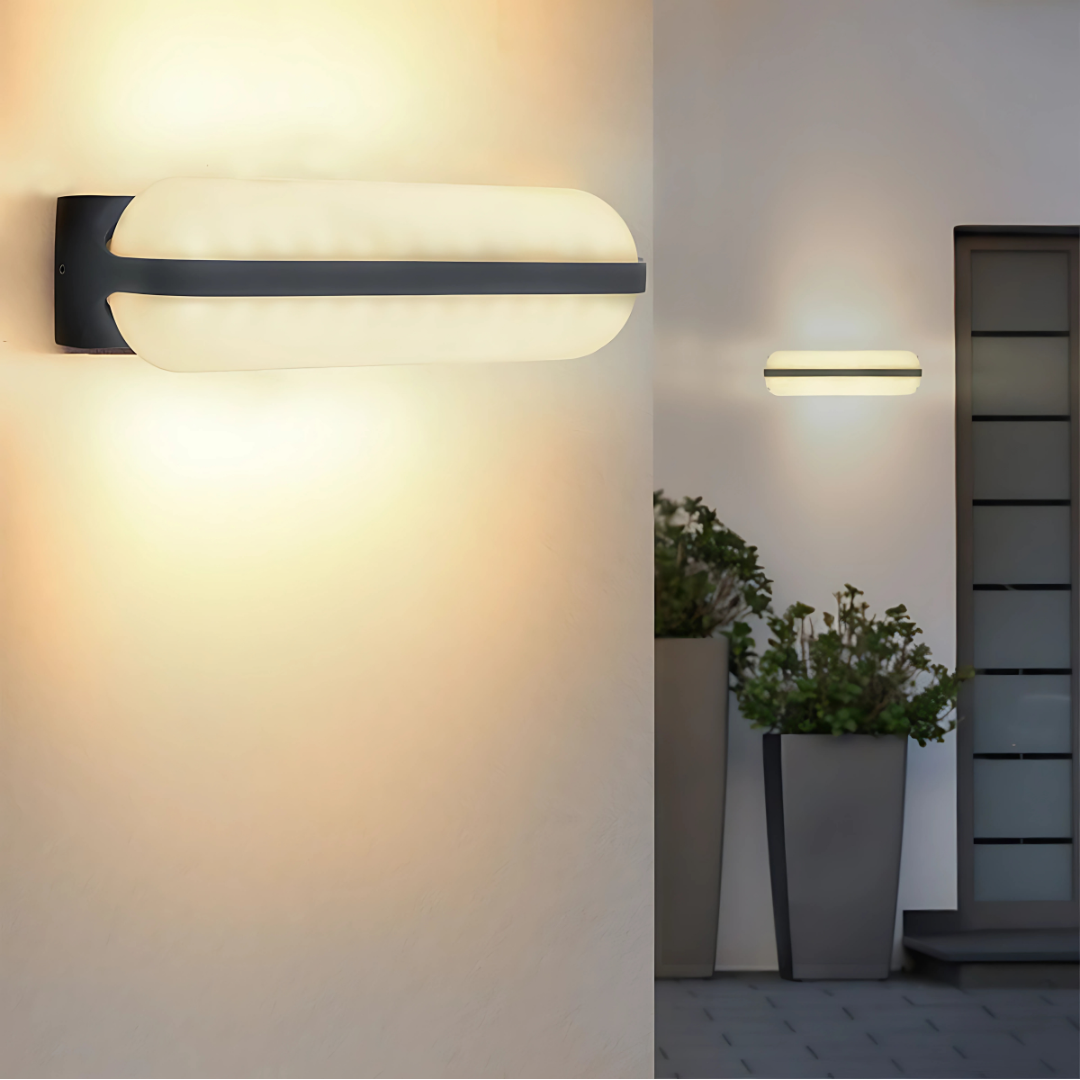 LED Outdoor Wall Light Up Down IP54 3000K Opal Anthracite