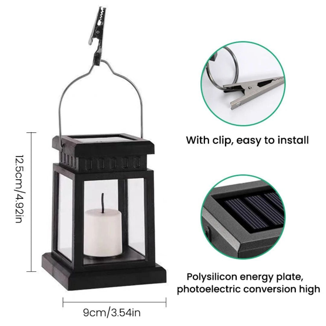 Solar Lantern with Dusk-to-Dawn Sensor – Waterproof Outdoor Solar Lanterns for Garden