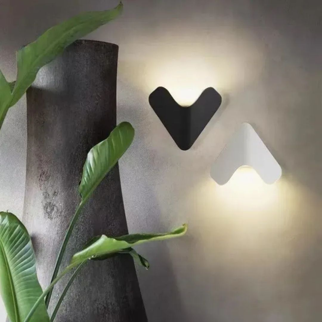 Outdoor Wall Light Black V Shape Aluminium 3000K LED IP54