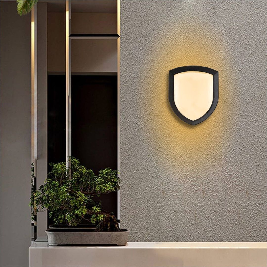 Outdoor Wall Light Sconce with Warm White LED - Metal and Acrylic Design