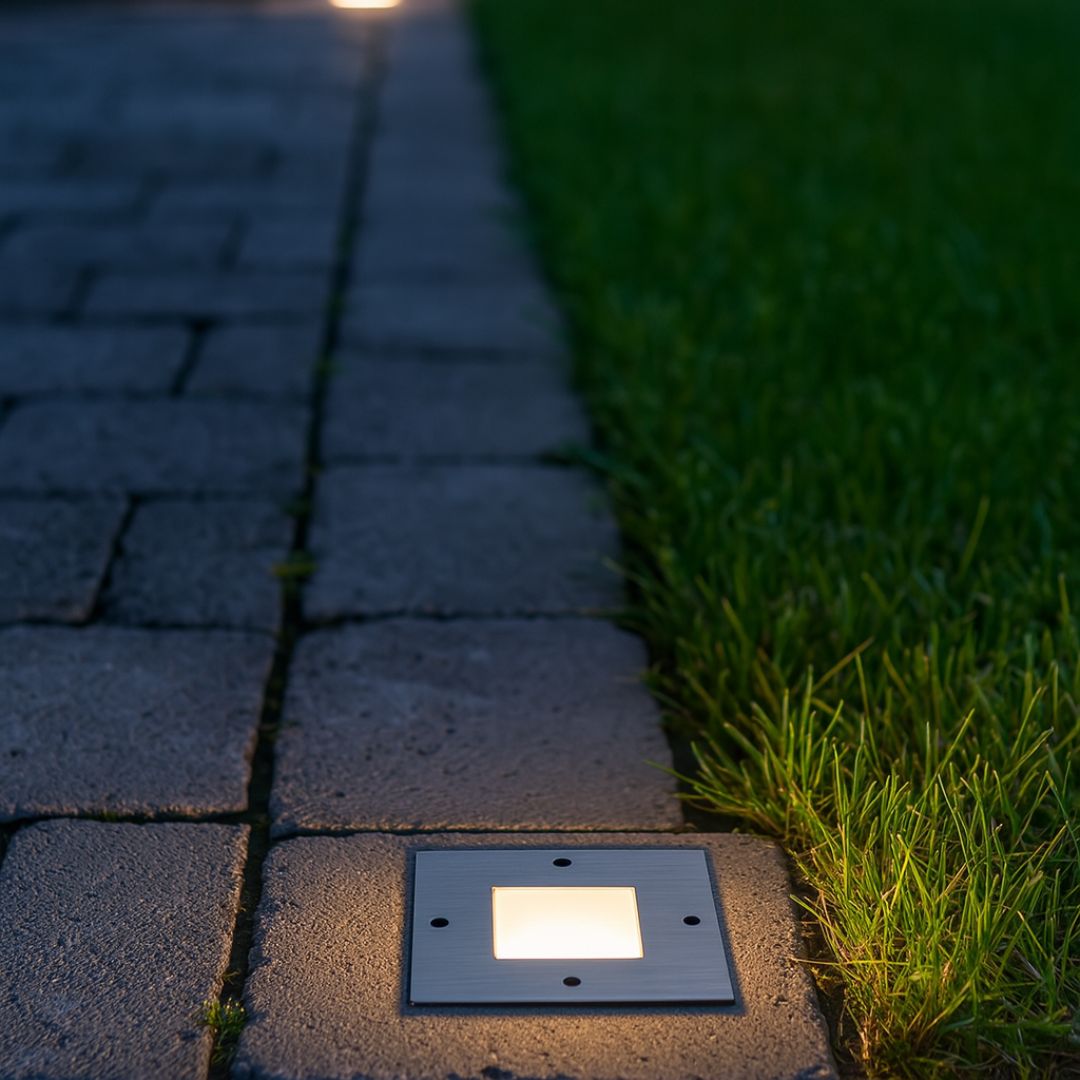 Indoor Outdoor Ground Light Square GX53 Stainless Steel 9W IP67