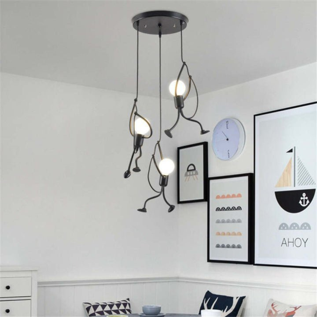 Retro Pendant Light for Kids – Adjustable Height, Warm Light, Hanging Lamp