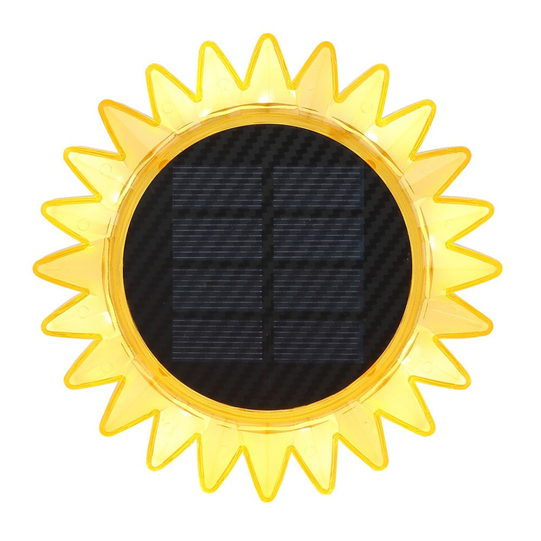 LED Solar Garden Light Sunflower Yellow Black Outdoor