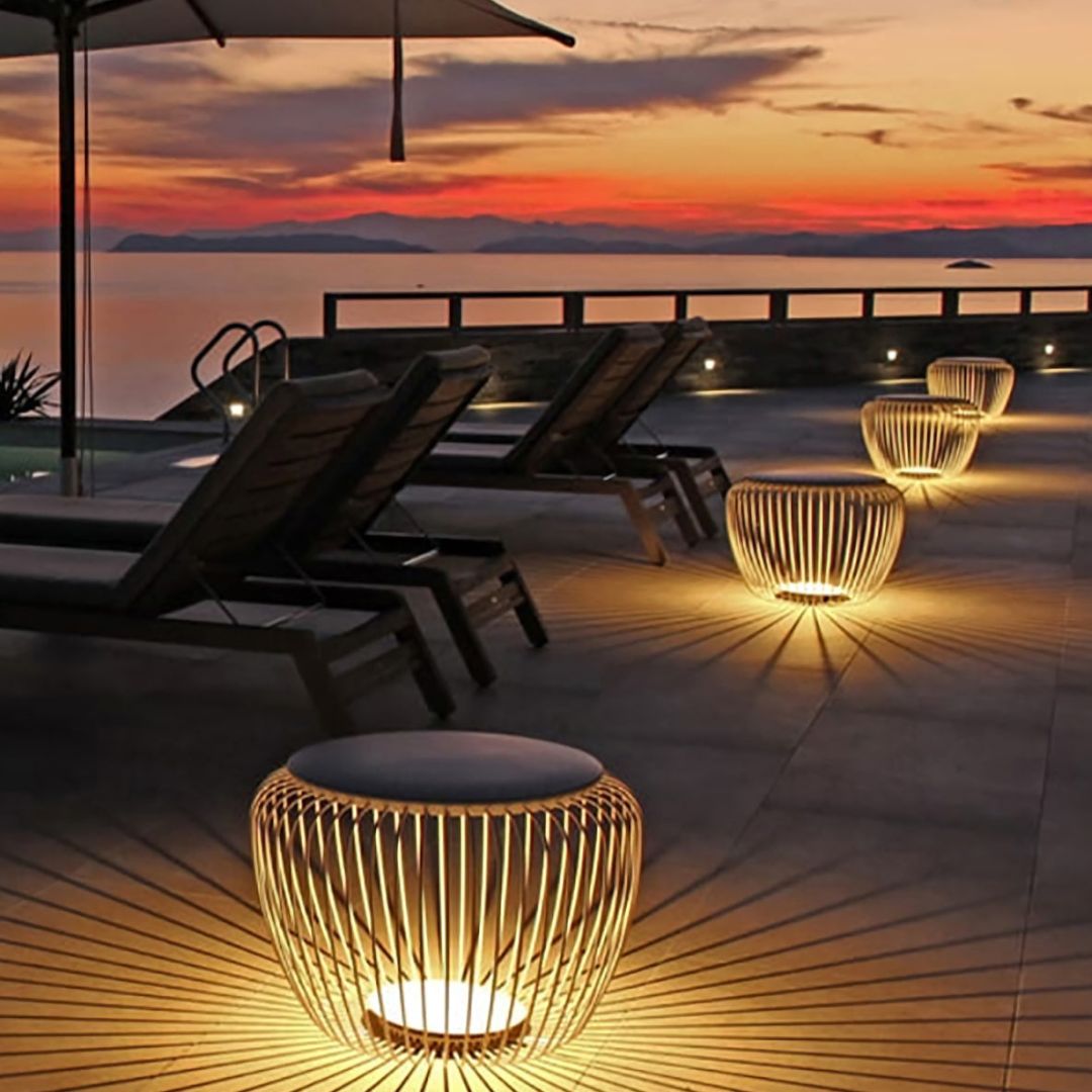 Outdoor LED Floor Lamp Stainless Steel Sand Ash IP65