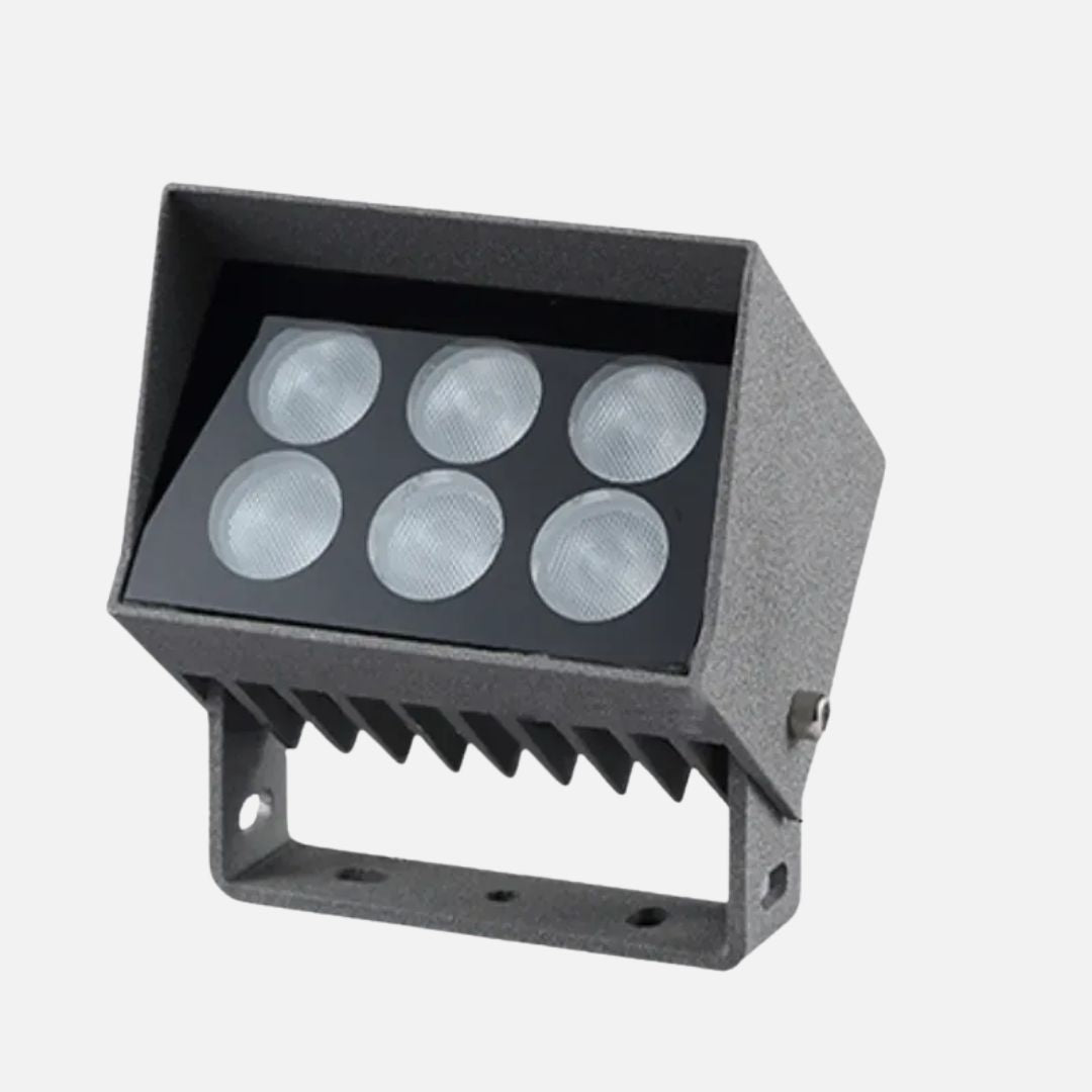 Outdoor LED Floodlight 12W 3000K IP65 Aluminium Grey