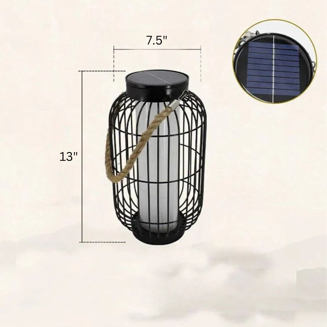Solar LED Garden Lantern Light with Rope Handle – IP55