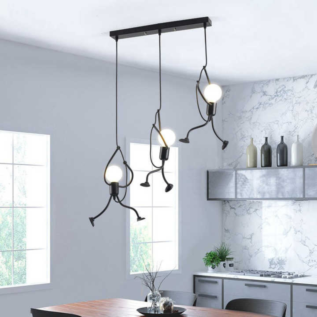 Retro Pendant Light for Kids – Adjustable Height, Warm Light, Hanging Lamp