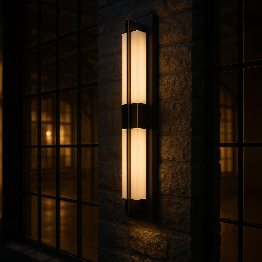 LED Wall Light – Black, IP65 Waterproof, Warm Light