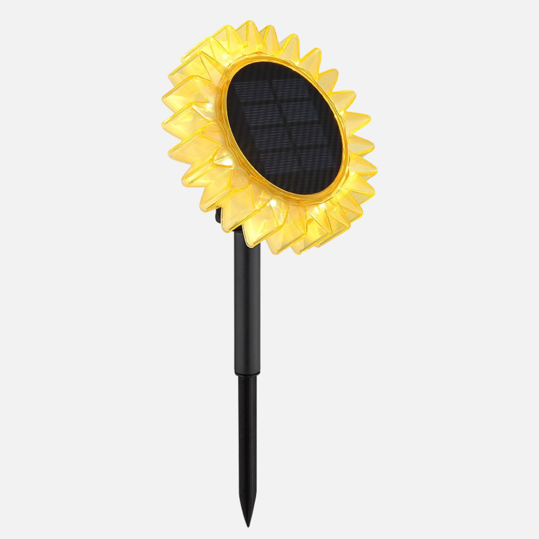 LED Solar Garden Light Sunflower Yellow Black Outdoor