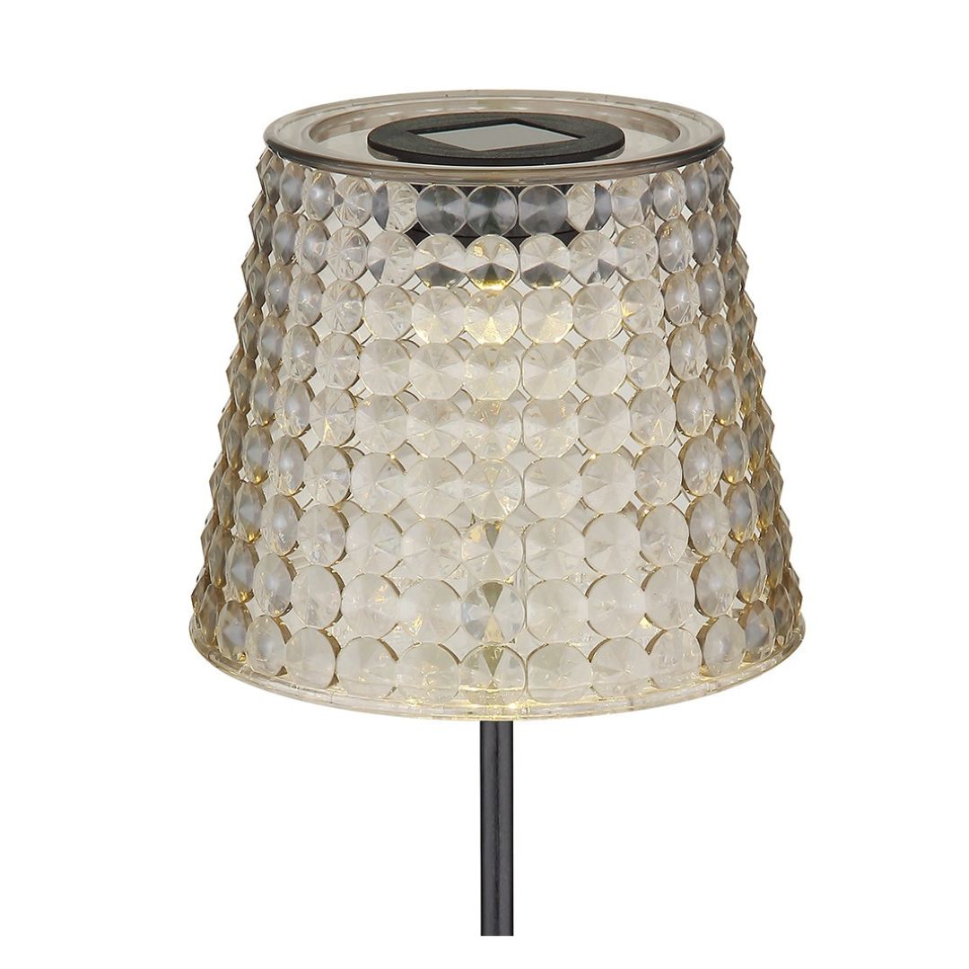 Solar LED Garden Lights with Ground Spike, Black Smoke Plastic