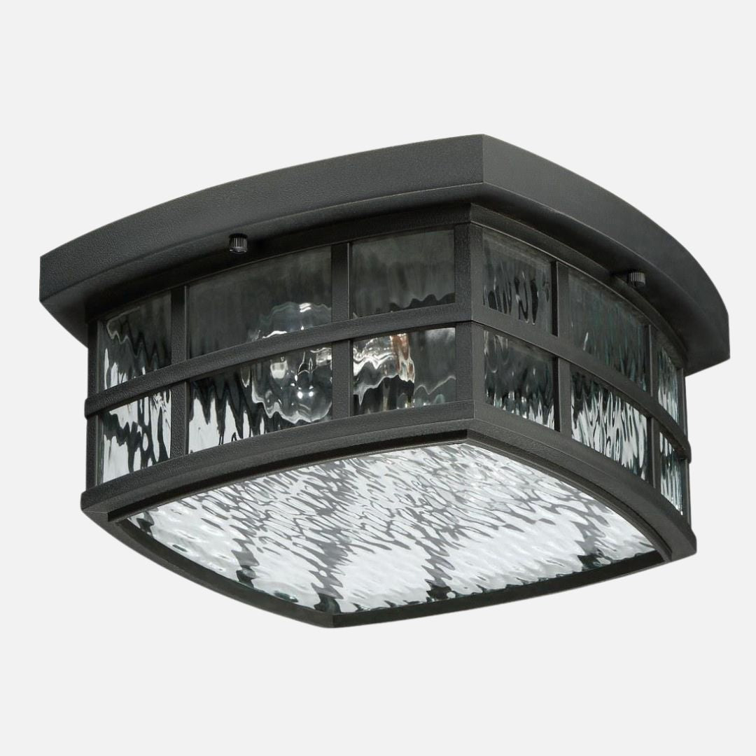 Outdoor Flush Mount Ceiling Light Mystic Black 5.75in Coastal Armour