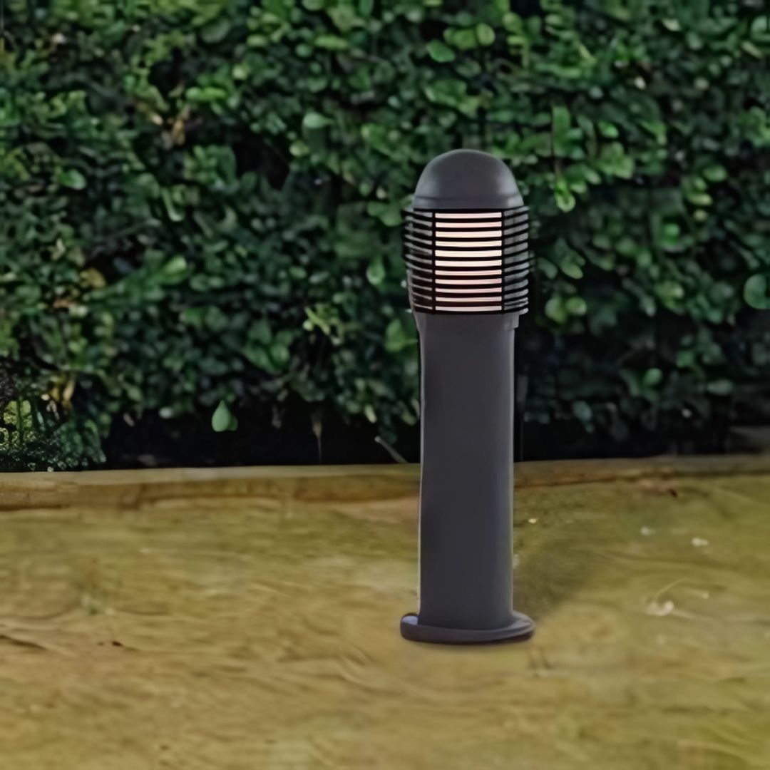 Outdoor Aluminium Bollard Lamp Post Black IP44 17.7in E27