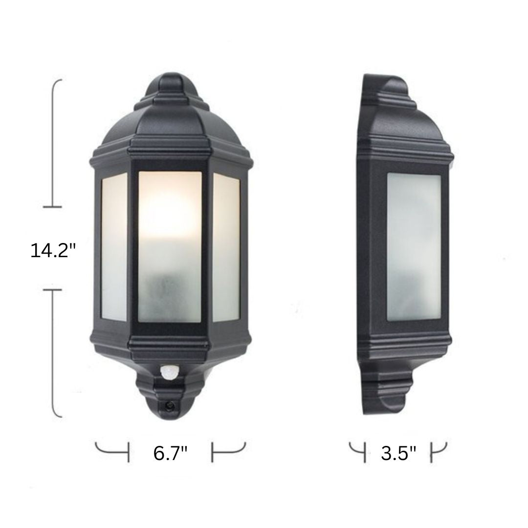 Outdoor Wall Light Black PIR 7W 240V LED IP44 Security