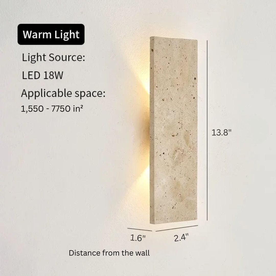 Outdoor Waterproof Natural Stone Wall Lamp with Dimmable LED Sconce Light