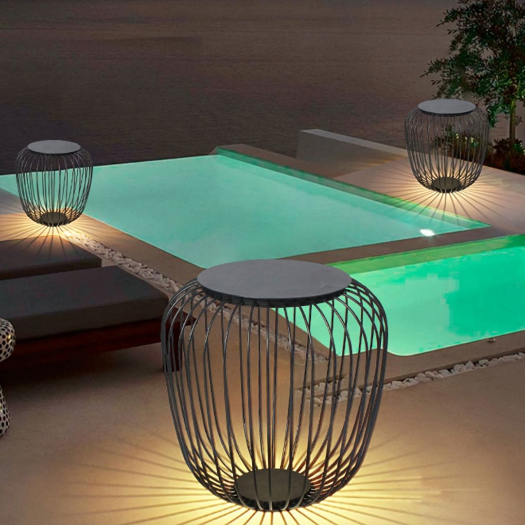 Outdoor LED Floor Lamp Stainless Steel Sand Ash IP65