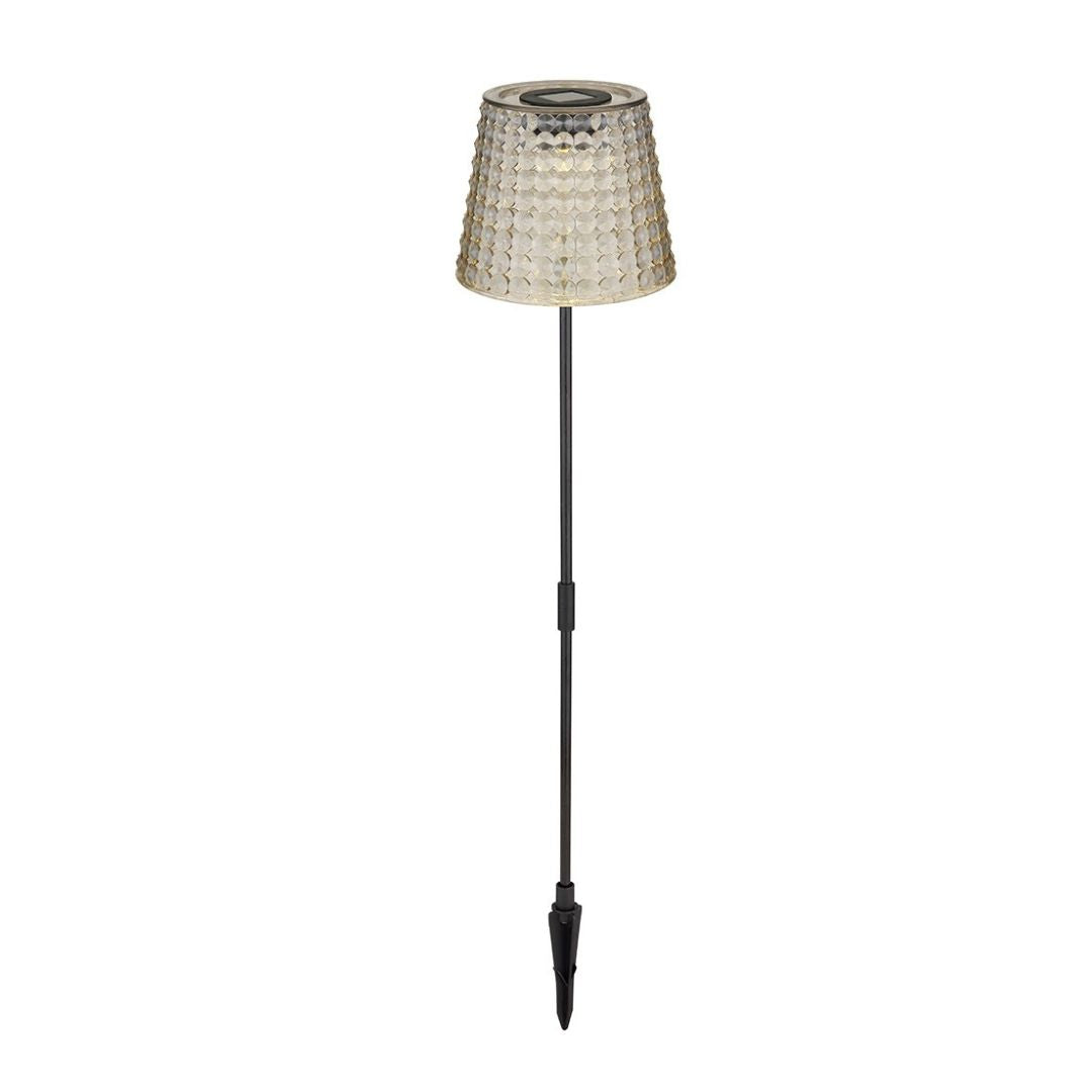 Solar LED Garden Lights with Ground Spike, Black Smoke Plastic
