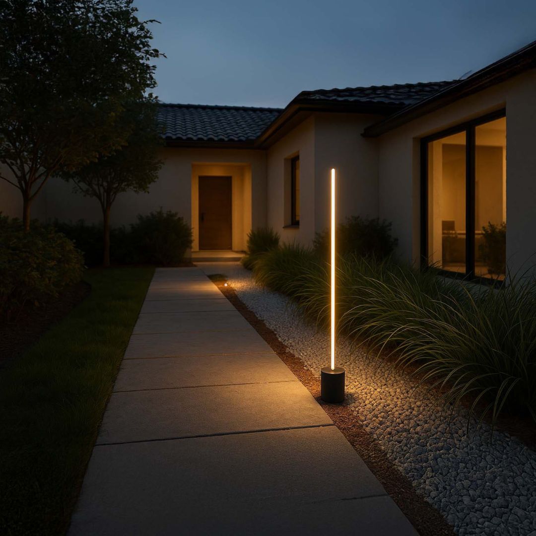 Contemporary Matte Black Outdoor Light Fixture with Adjustable Wattage