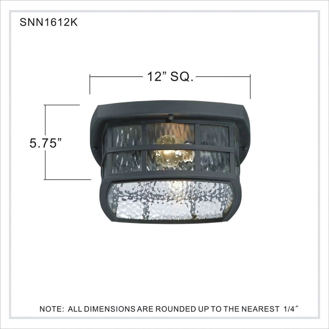 Outdoor Flush Mount Ceiling Light Mystic Black 5.75in Coastal Armour