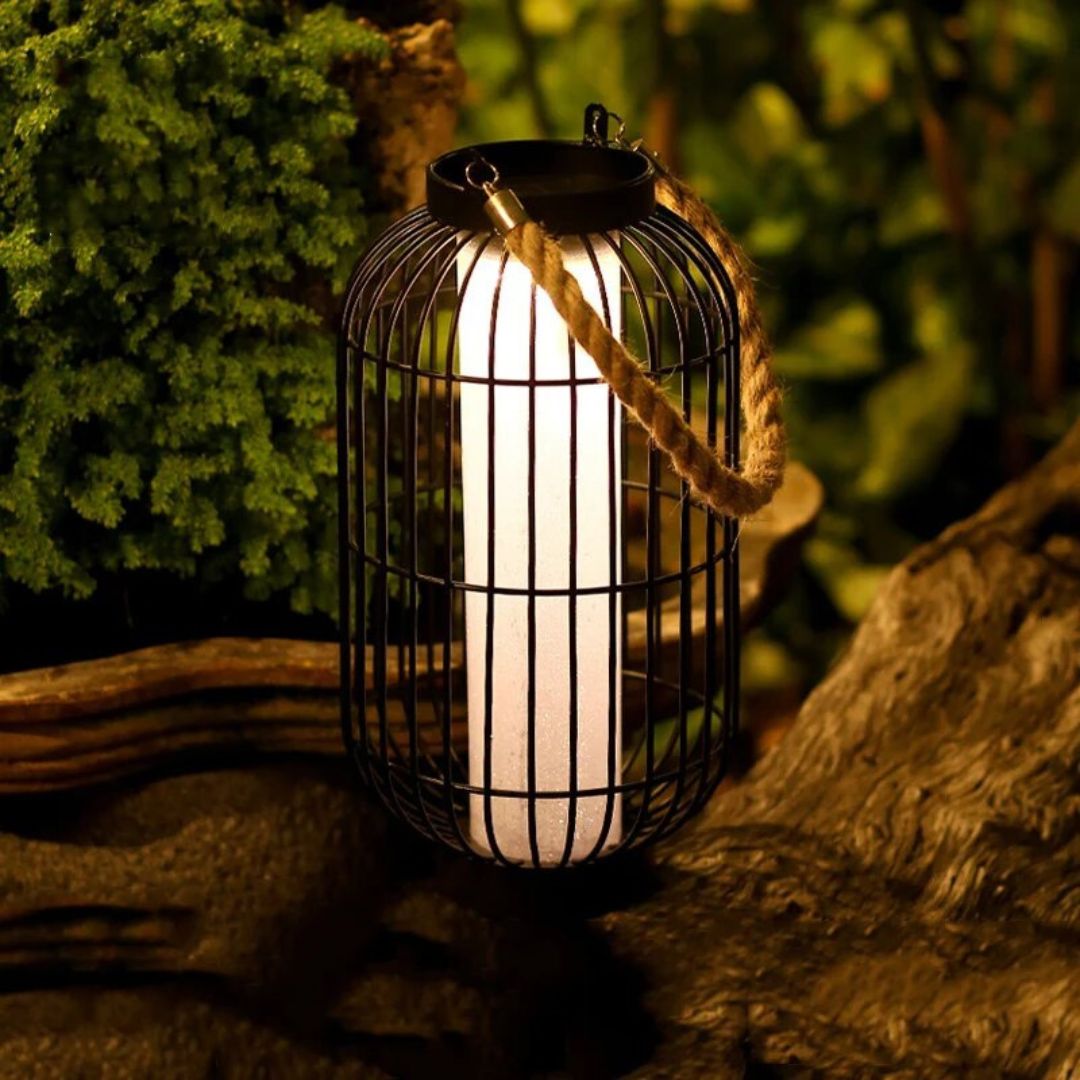 Solar LED Garden Lantern Light with Rope Handle – IP55