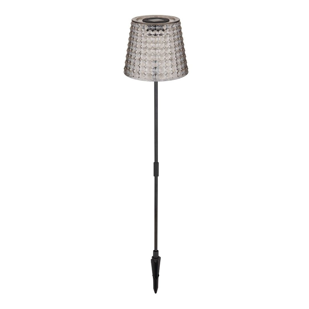 Solar LED Garden Lights with Ground Spike, Black Smoke Plastic