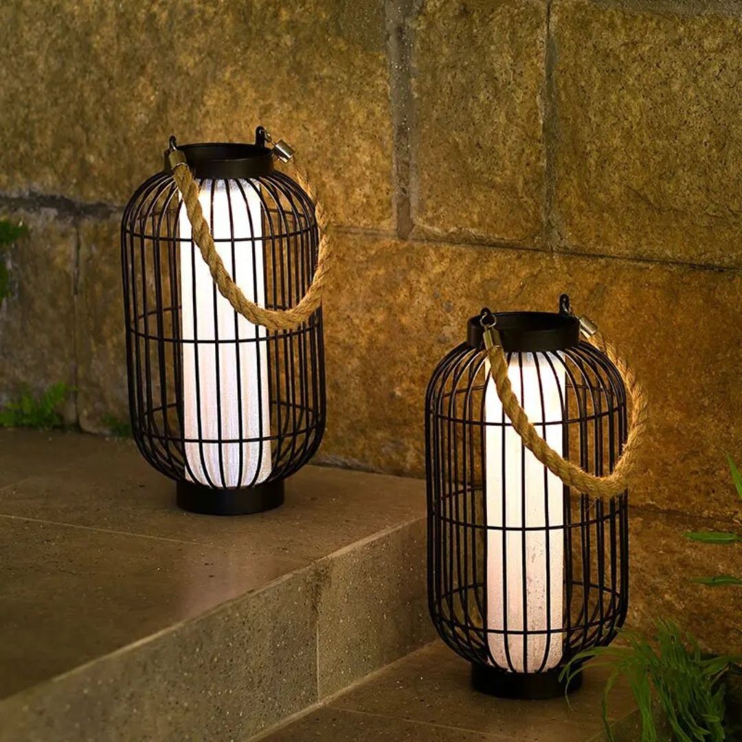 Solar LED Garden Lantern Light with Rope Handle – IP55