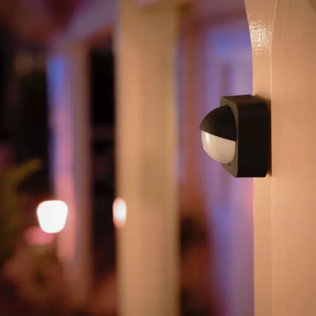 Smart Outdoor Motion Sensor Wireless Waterproof Compact Black