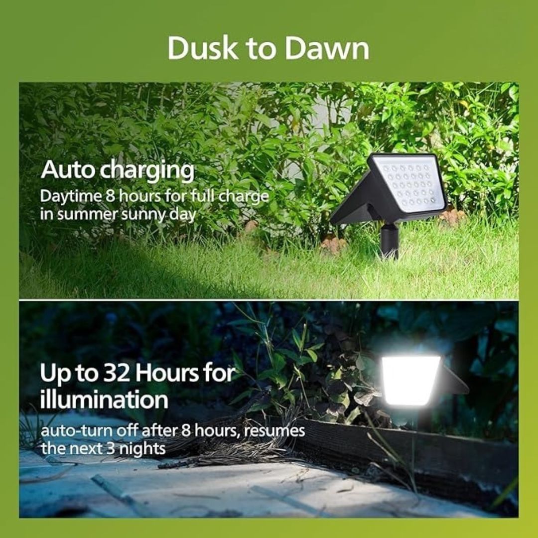 Solar Spot Lights Outdoor 28 LED 7500K Waterproof Landscape Lamps