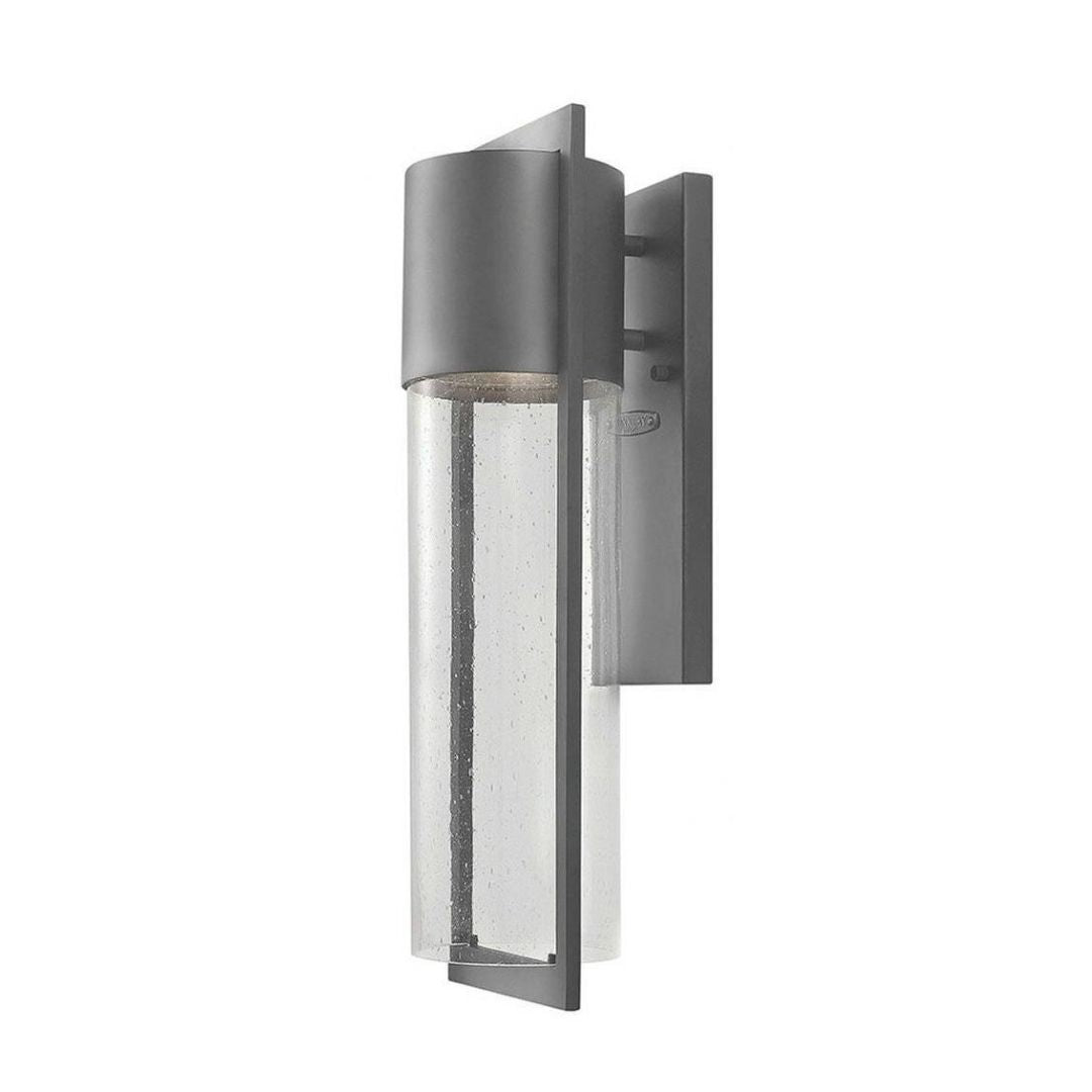 Outdoor Wall Lantern Black Aluminum 20.5in LED Modern Cylinder Light
