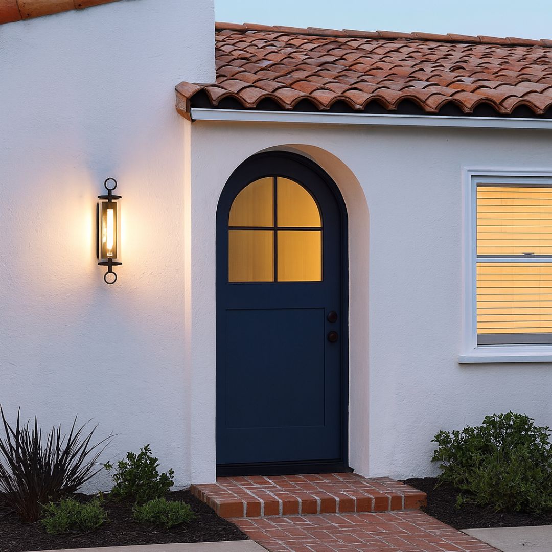 Outdoor Wall Light Bronze Finish Clear Glass Cylinder Wet Rated