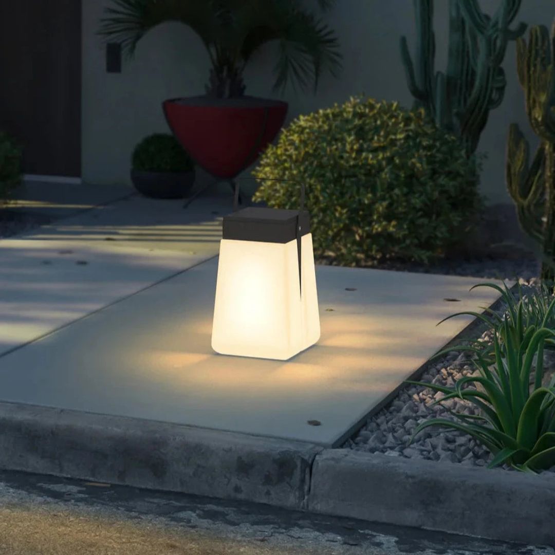 Outdoor Solar Lantern with Remote Control and Dusk-to-Dawn Sensor