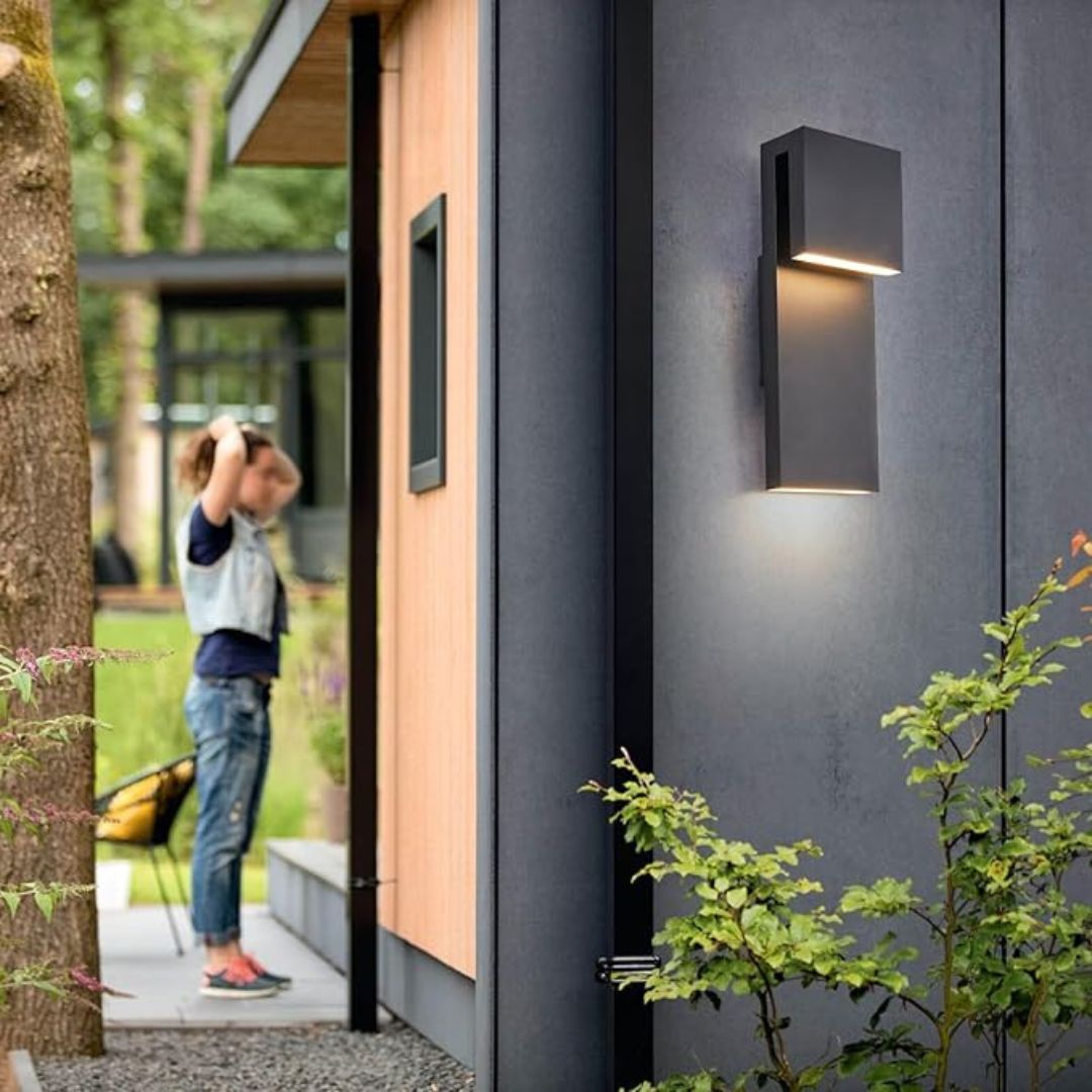LED Outdoor Wall Sconce 17W Modern Waterproof Light Textured Black