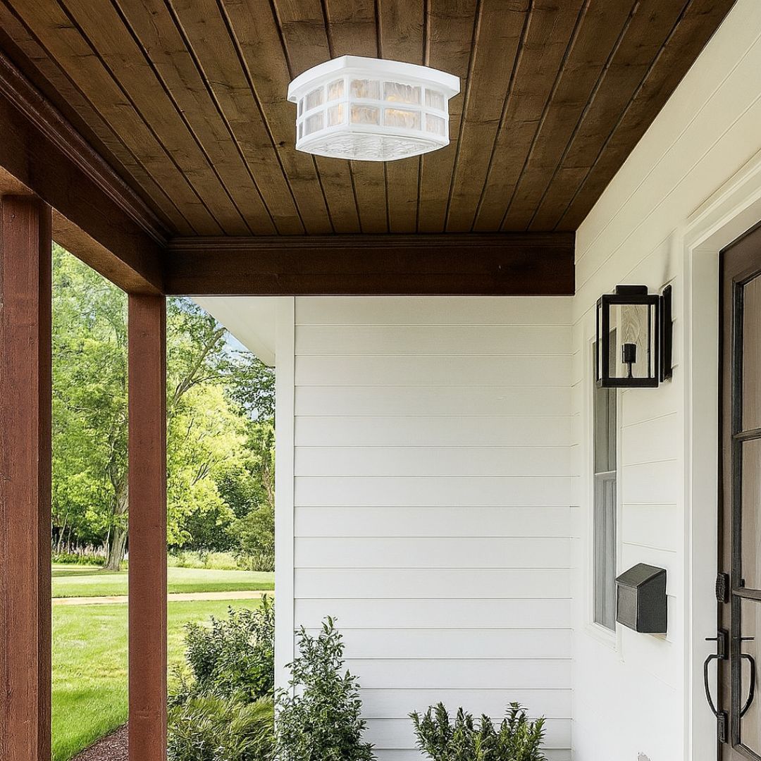Outdoor Flush Mount Ceiling Light Mystic Black 5.75in Coastal Armour