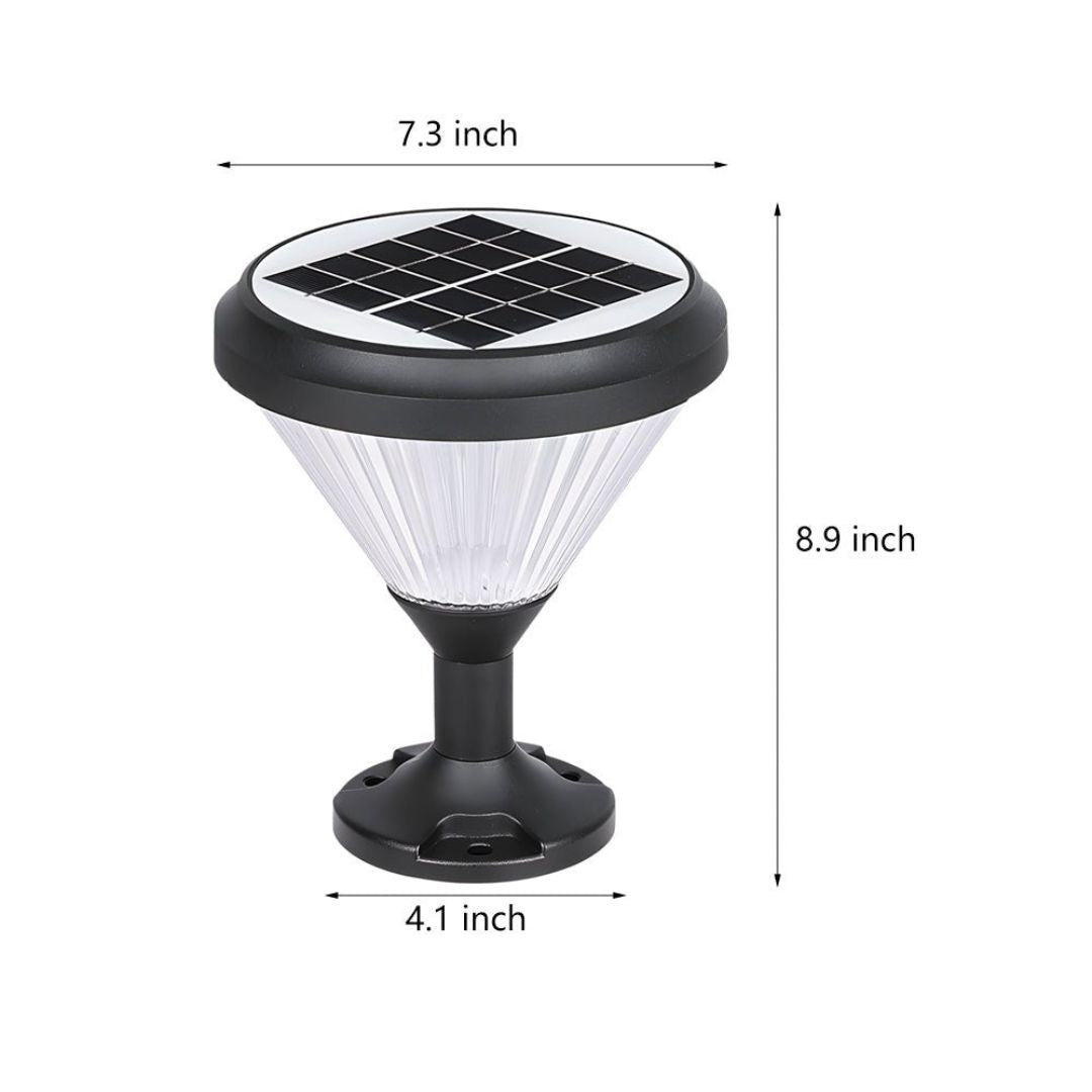 Solar LED Post Light Outdoor Waterproof Black IP65 Color Changing
