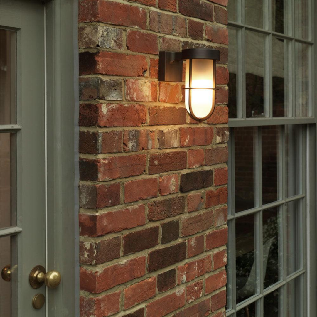 Outdoor Wall Light Brass IP44 – Frosted Glass E27 Wall Lamp