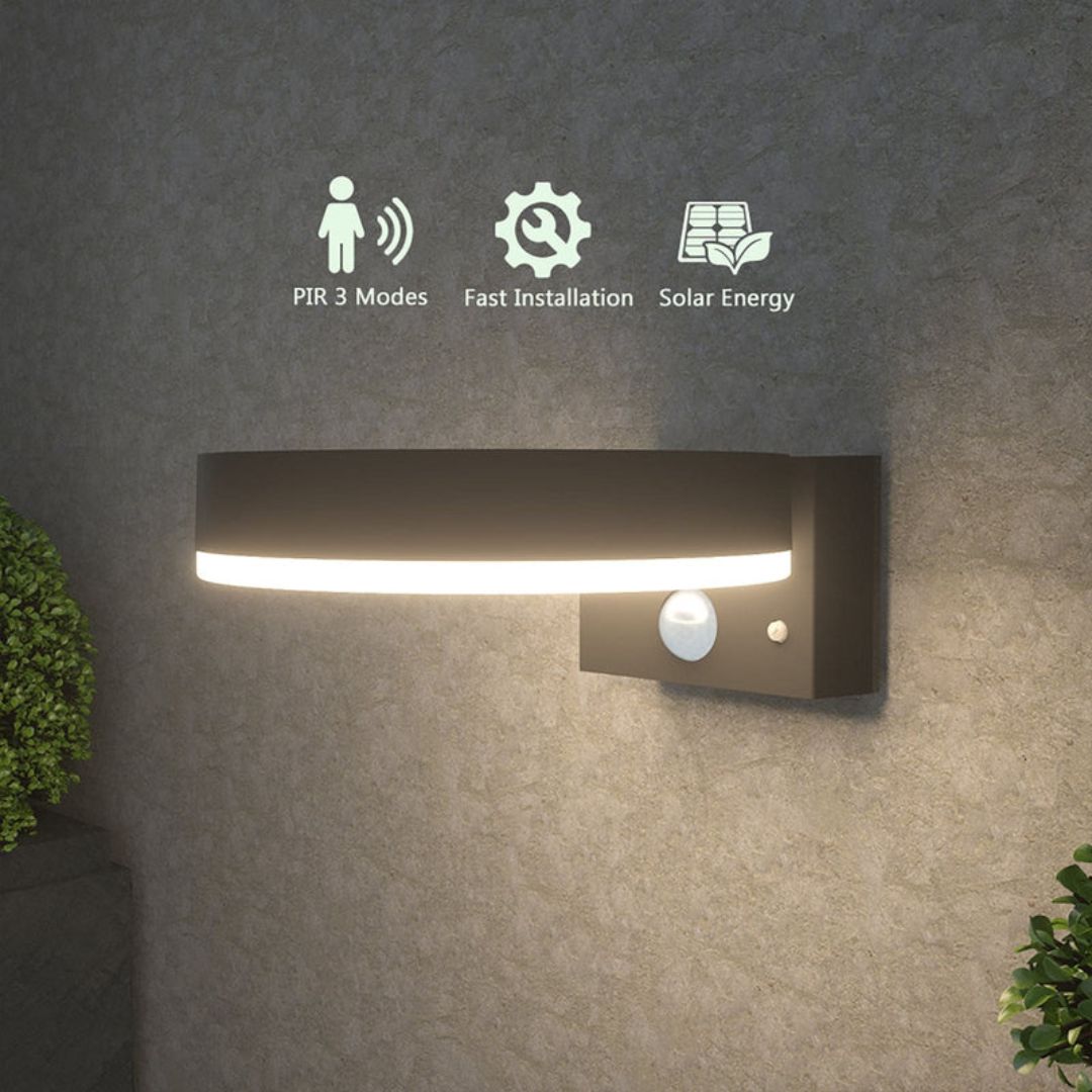 Solar Wall Light with Motion Sensor 300 Lumens Anthracite Grey