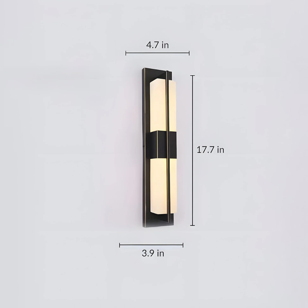 LED Wall Light – Black, IP65 Waterproof, Warm Light
