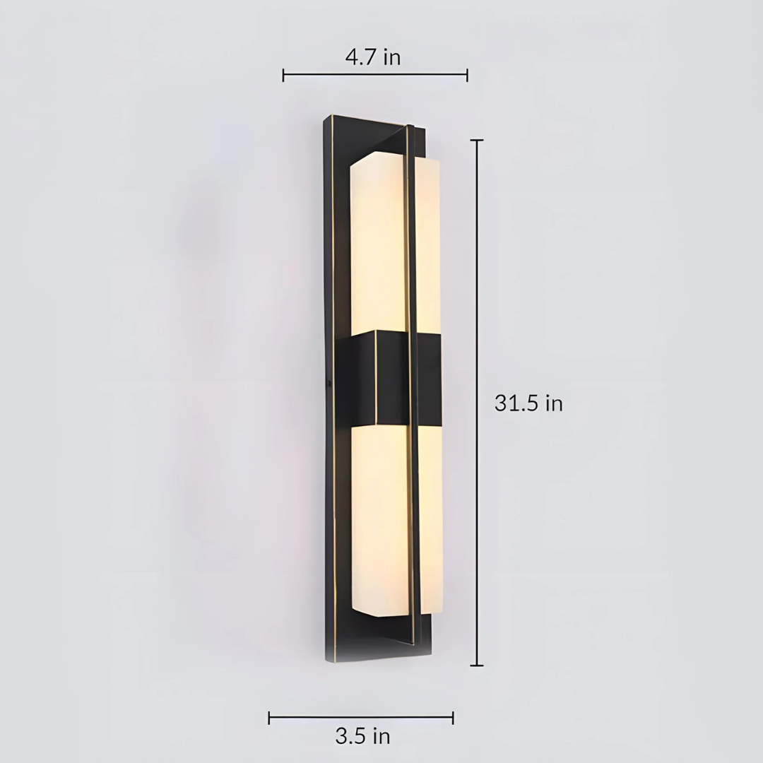 LED Wall Light – Black, IP65 Waterproof, Warm Light