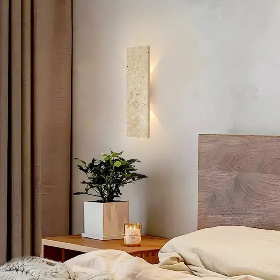Outdoor Waterproof Natural Stone Wall Lamp with Dimmable LED Sconce Light