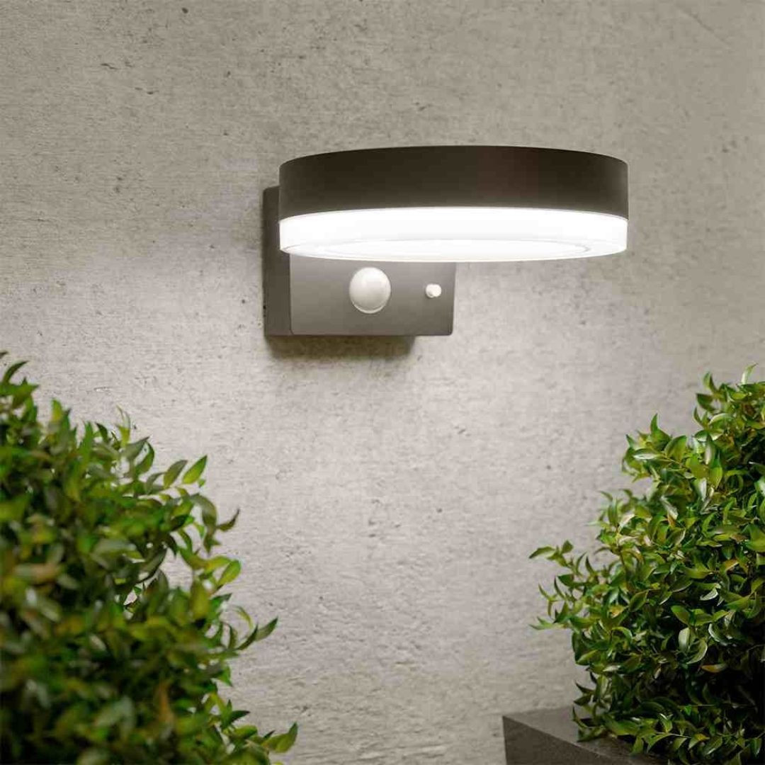 Solar Wall Light with Motion Sensor 300 Lumens Anthracite Grey