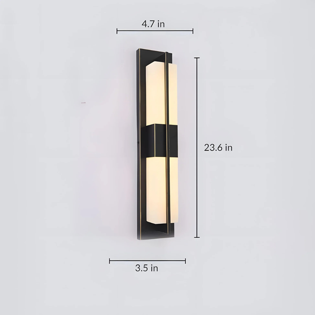 LED Wall Light – Black, IP65 Waterproof, Warm Light
