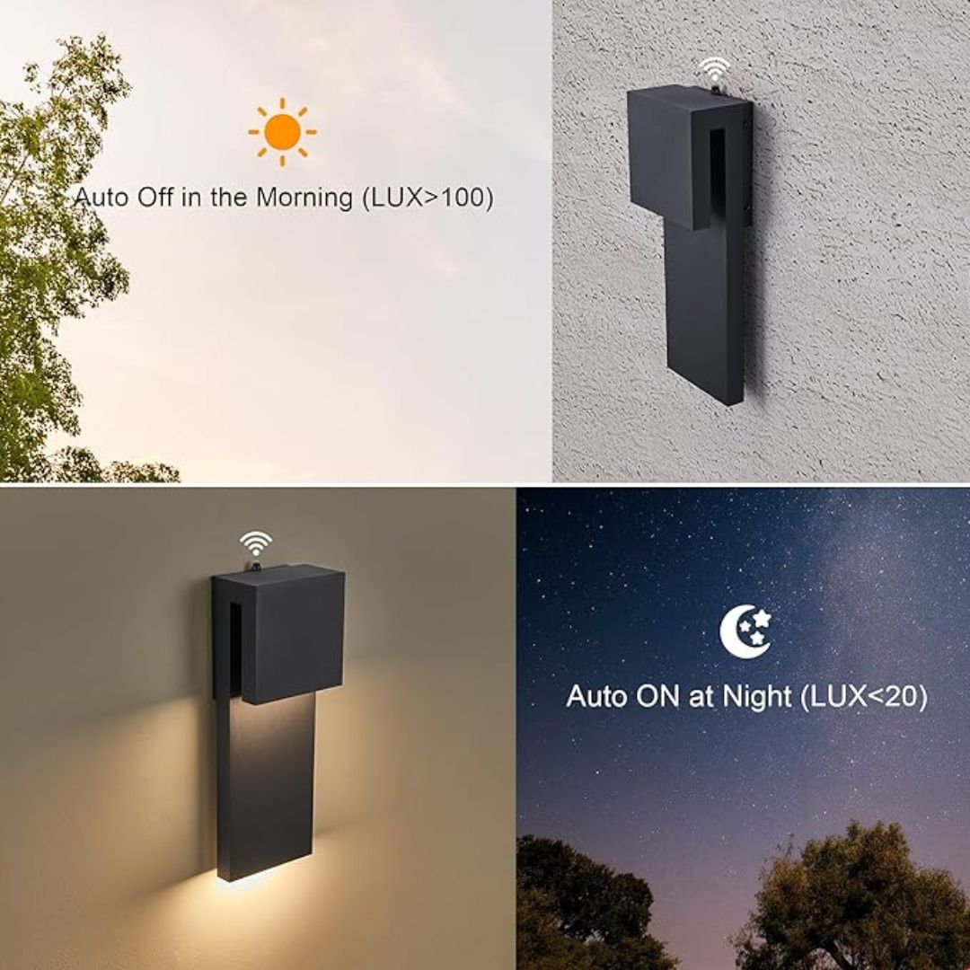 LED Outdoor Wall Sconce 17W Modern Waterproof Light Textured Black