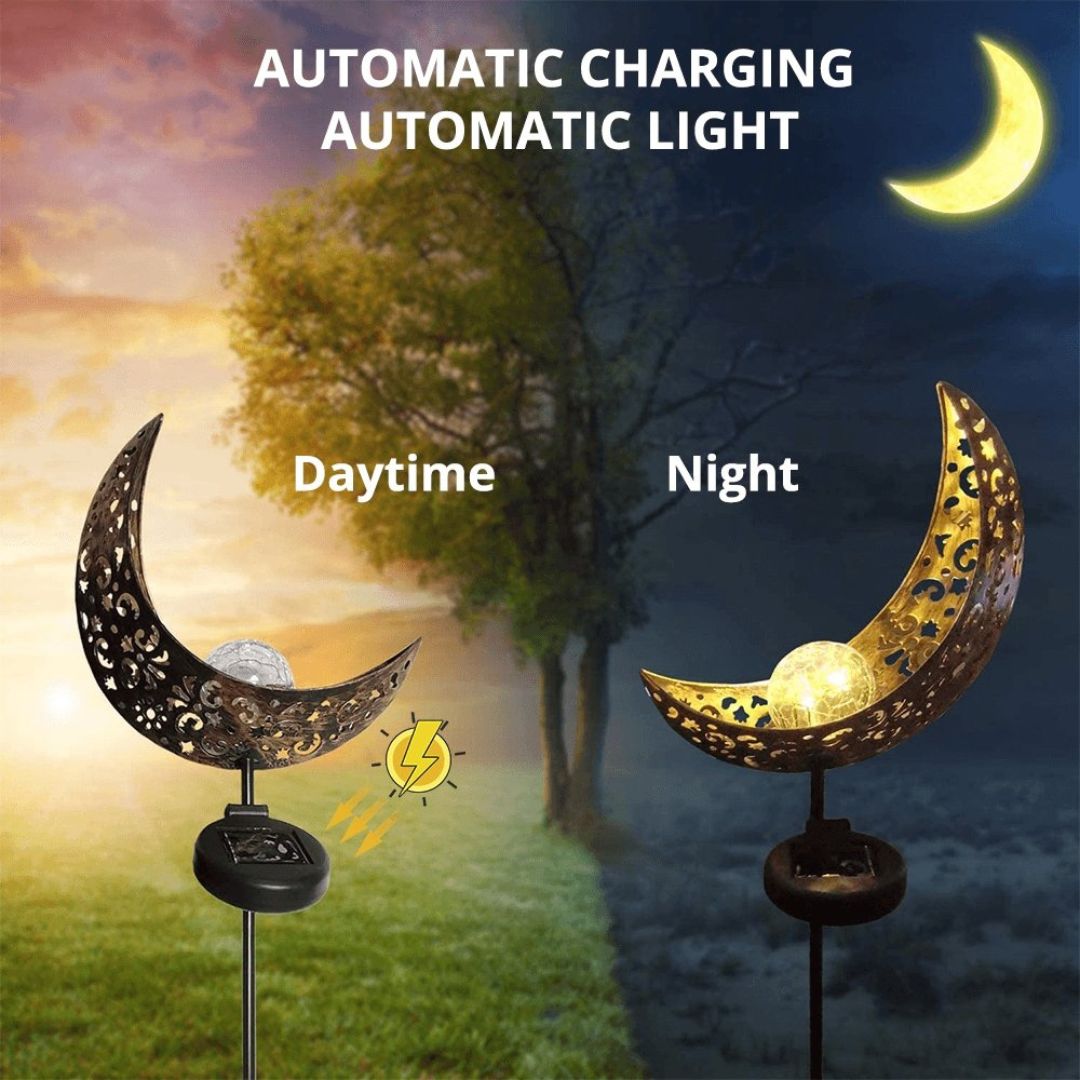 Solar Outdoor Half-Moon Light with Dusk-to-Dawn Sensor – Weatherproof Garden Lights