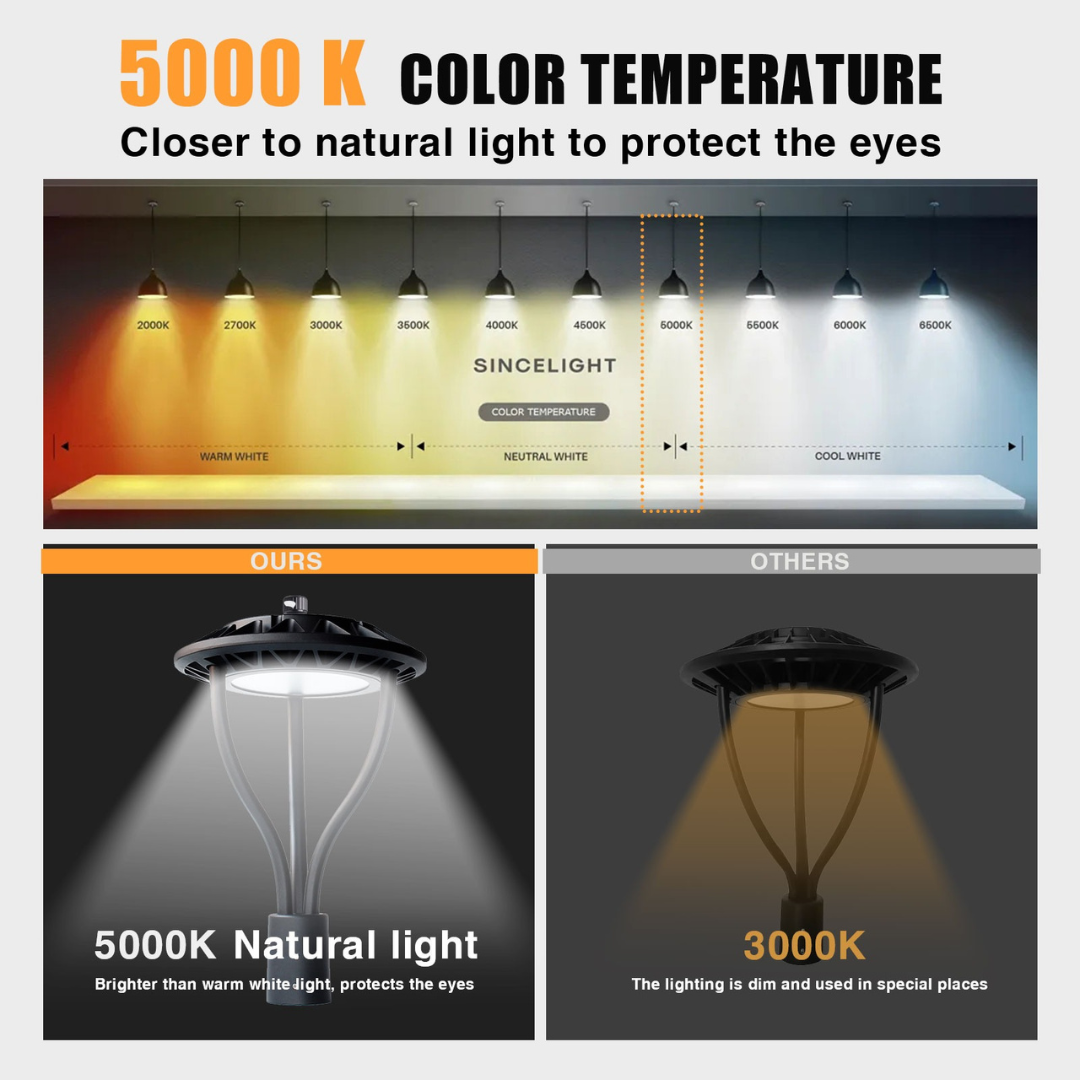 Outdoor LED Pole Light 50W-150W IP65 Waterproof CCT Tunable