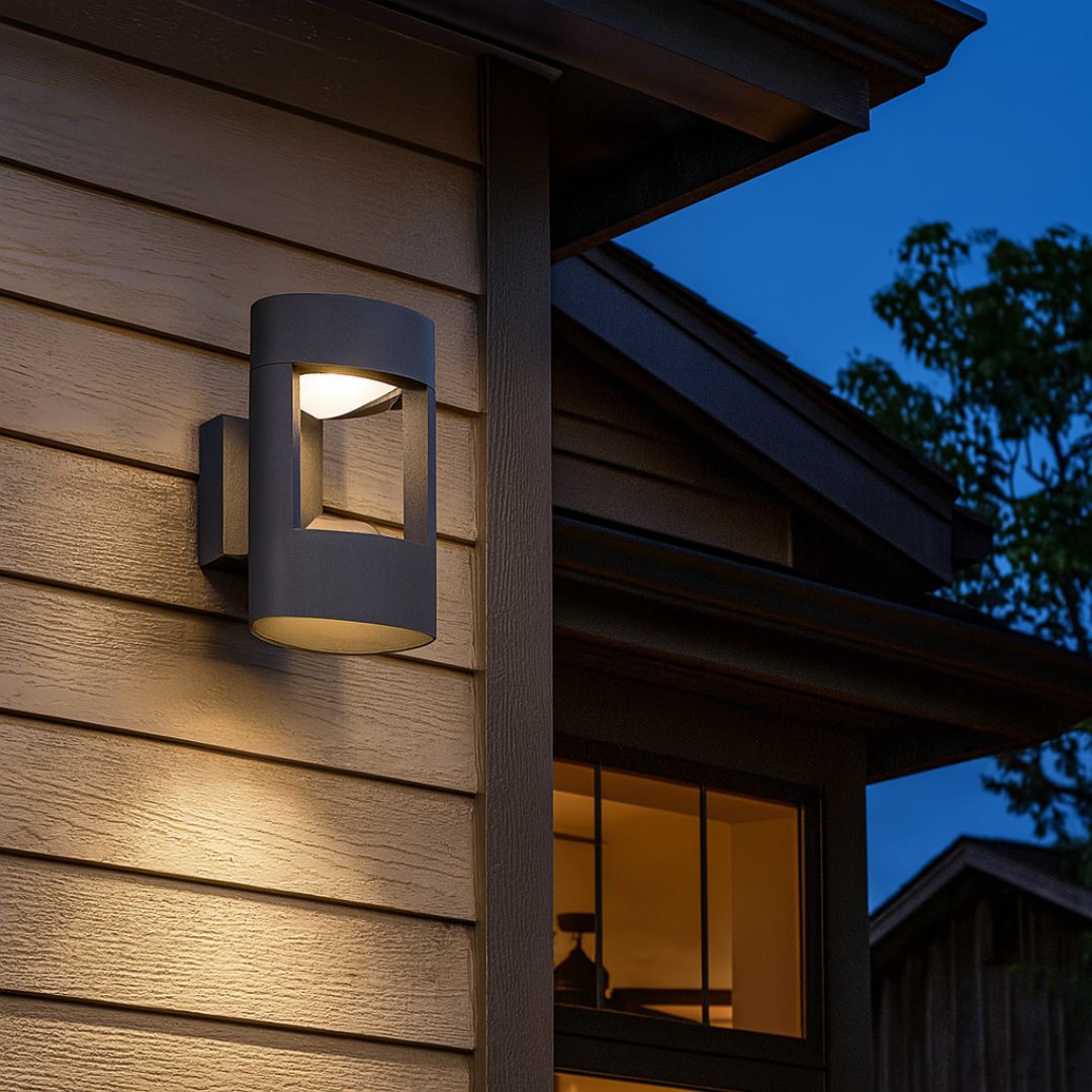 Outdoor Wall Light Grey Aluminium IP54 8W LED 6000K 300lm
