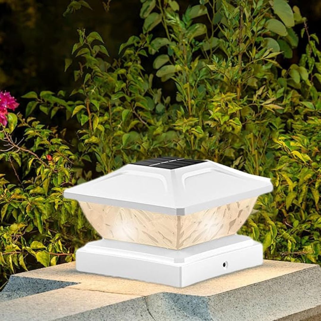 Solar Post Cap Lights Waterproof LED Outdoor Garden Lamps 2 Pack